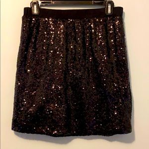 Black Sequined Mini Skirt